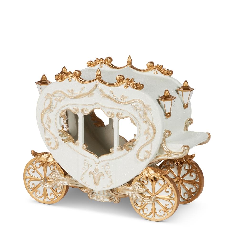 RAZ Imports *SB* 12" White and Gold Carriage
