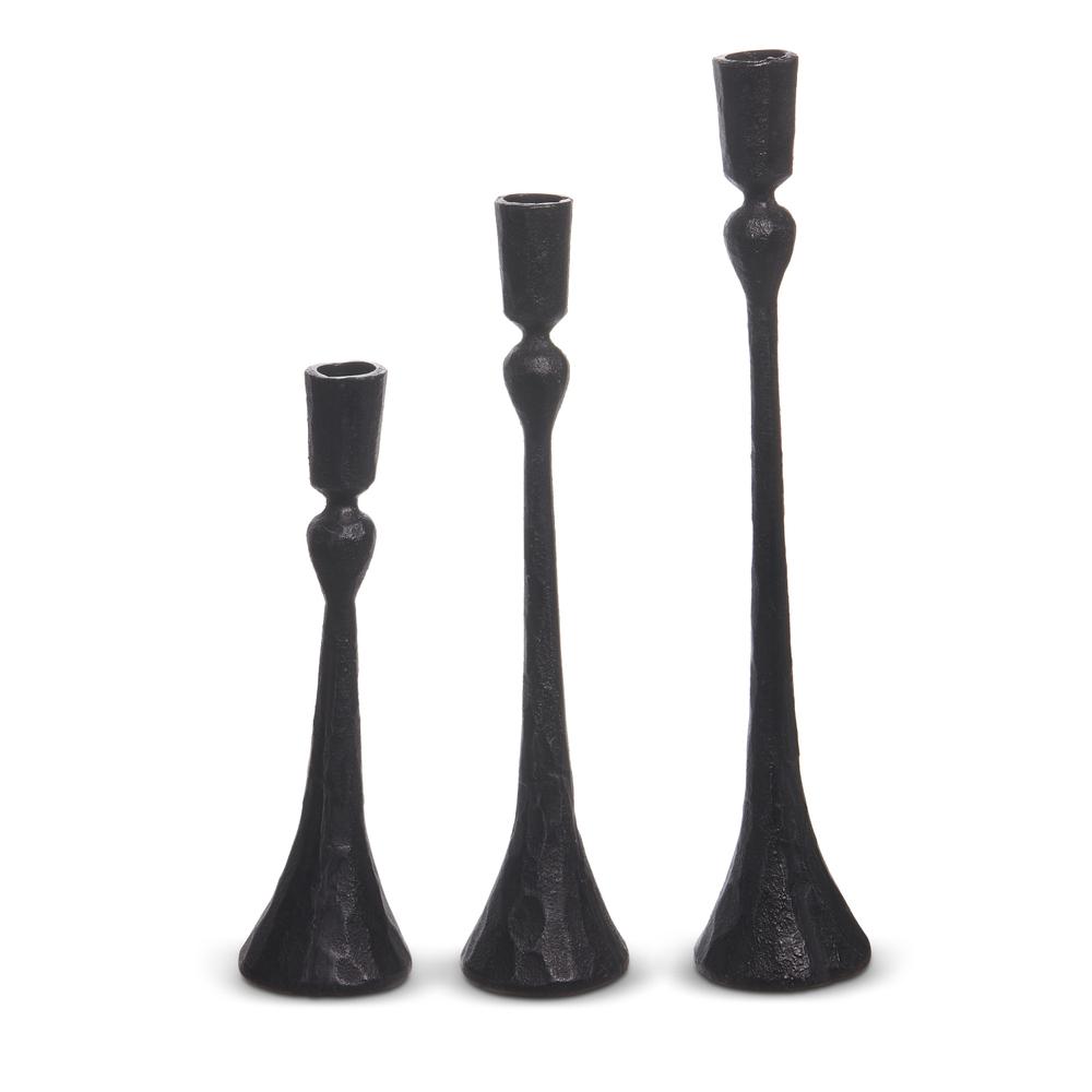 RAZ Imports *SB* 13.5" Black Candlesticks