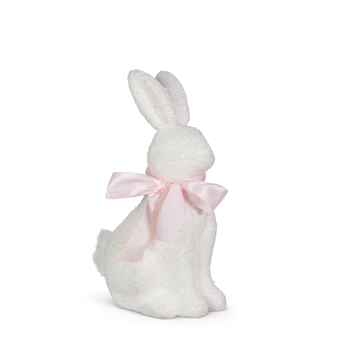 RAZ Imports *SB* 13.5" White Glitter Bunny