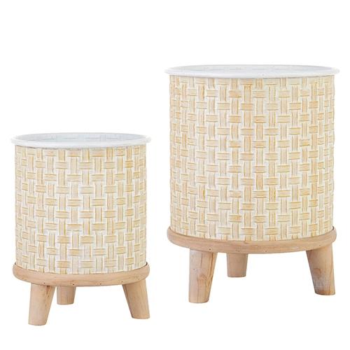 RAZ Imports *SB* 13.5" Woven Embossed Metal Buckets