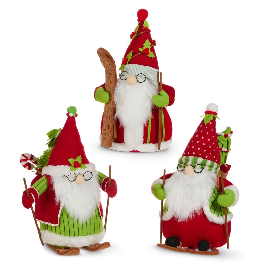 RAZ Imports *SB* 13" Holly-Day Skiing Santa Gnome