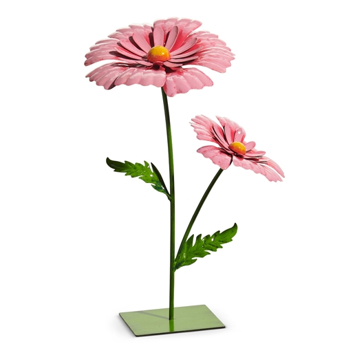 RAZ Imports *SB* 13" Pink Cosmo Metal Decor