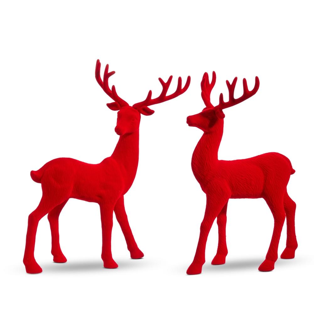RAZ Imports *SB* 13" Red Flocked Deer