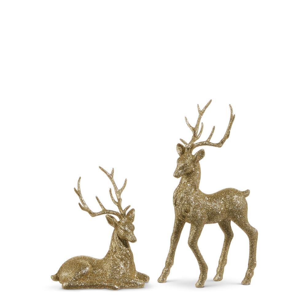RAZ Imports *SB* 14.5" Champagne Glitter Deer