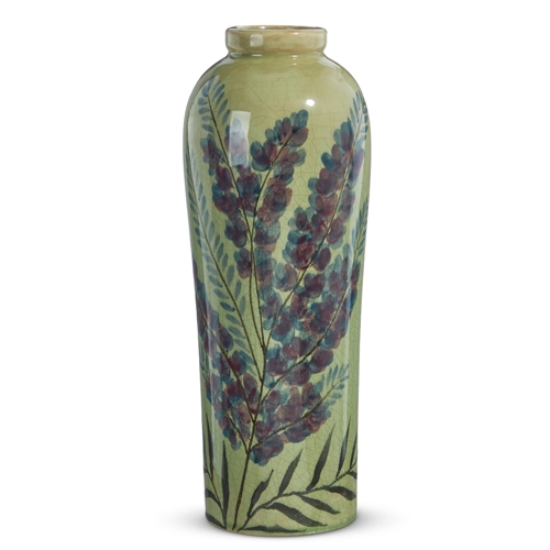 RAZ Imports *SB* 14.5" Painted Floral Green Vase