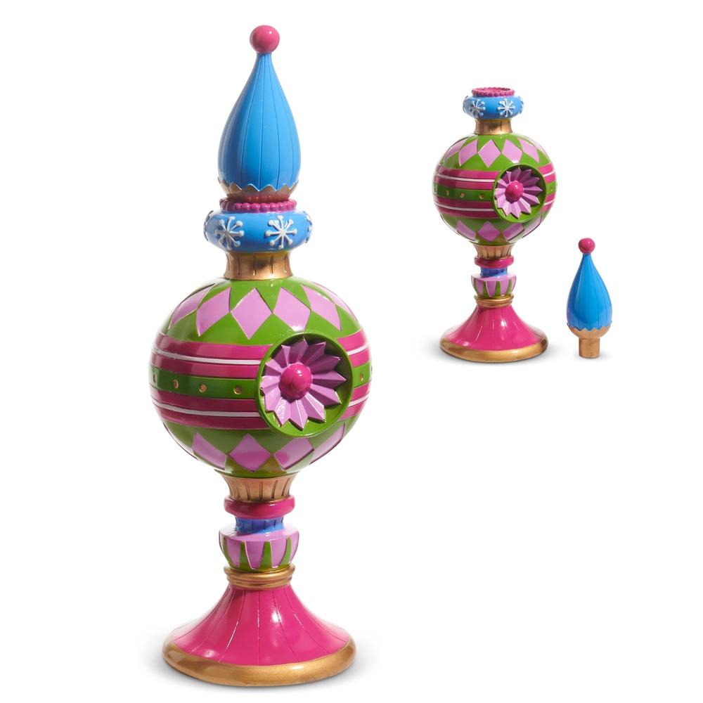 RAZ Imports *SB* 14.5" Witch Eye Finial Candle Holder