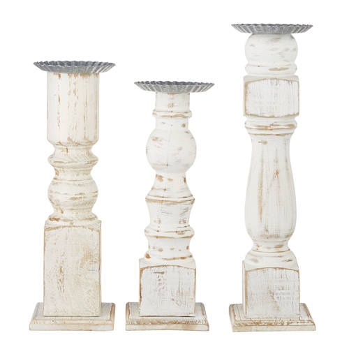 RAZ Imports *SB* 14.75" Distressed Candle Holders