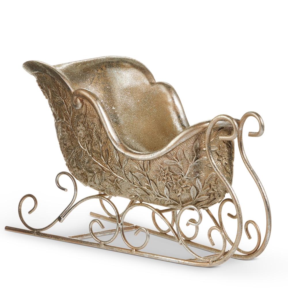 RAZ Imports *SB* 14.75" Silver Antique Sleigh