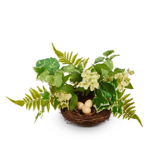 RAZ Imports *SB* 14" White Floral Berry Nest