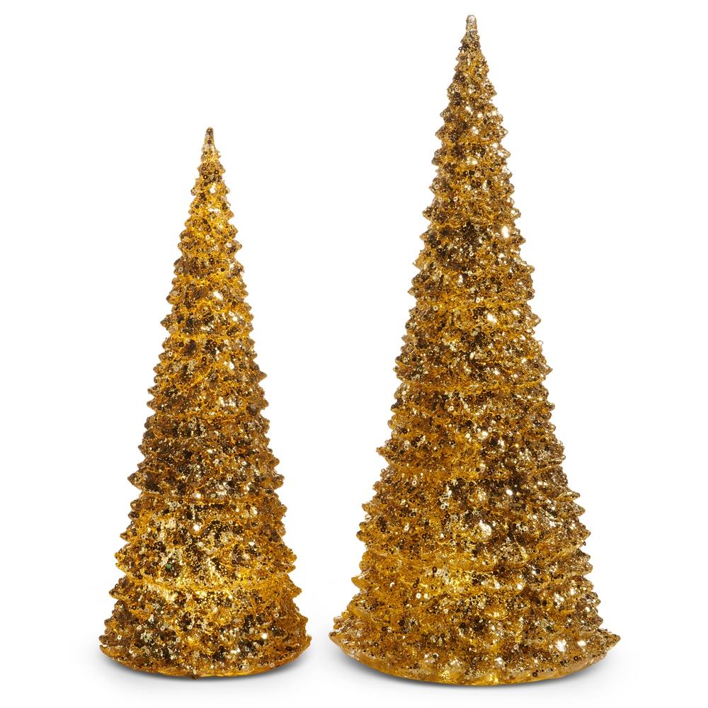 RAZ Imports *SB* 15.25" Lighted Gold Trees