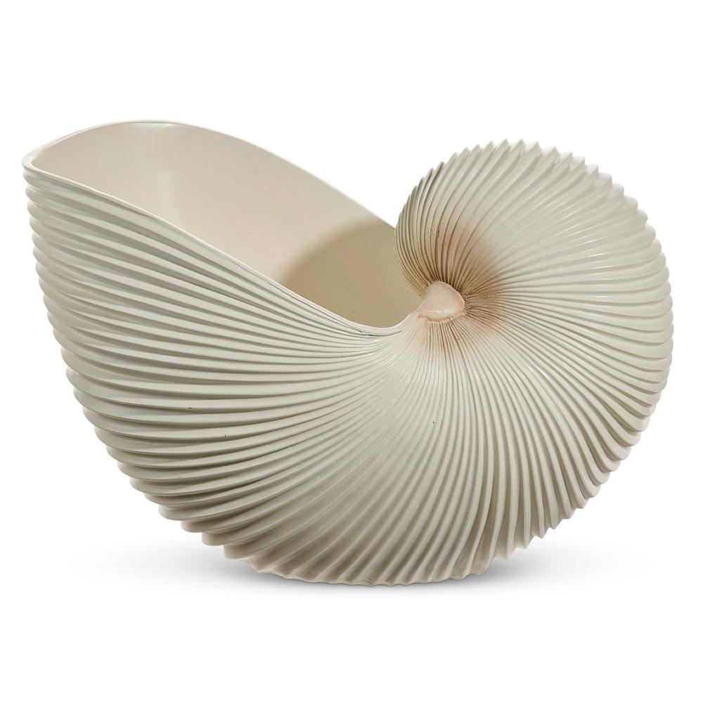RAZ Imports *SB* 15.5" Cream Ribbed Shell