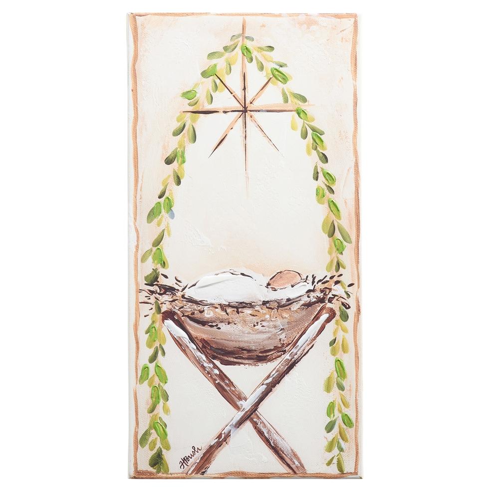 RAZ Imports *SB* 15.5" Jesus in Manger Wall Print