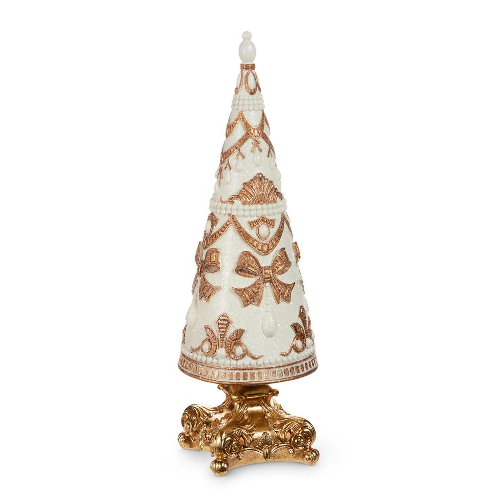 RAZ Imports *SB* 15.5" Pearl Embellished Cone Tree