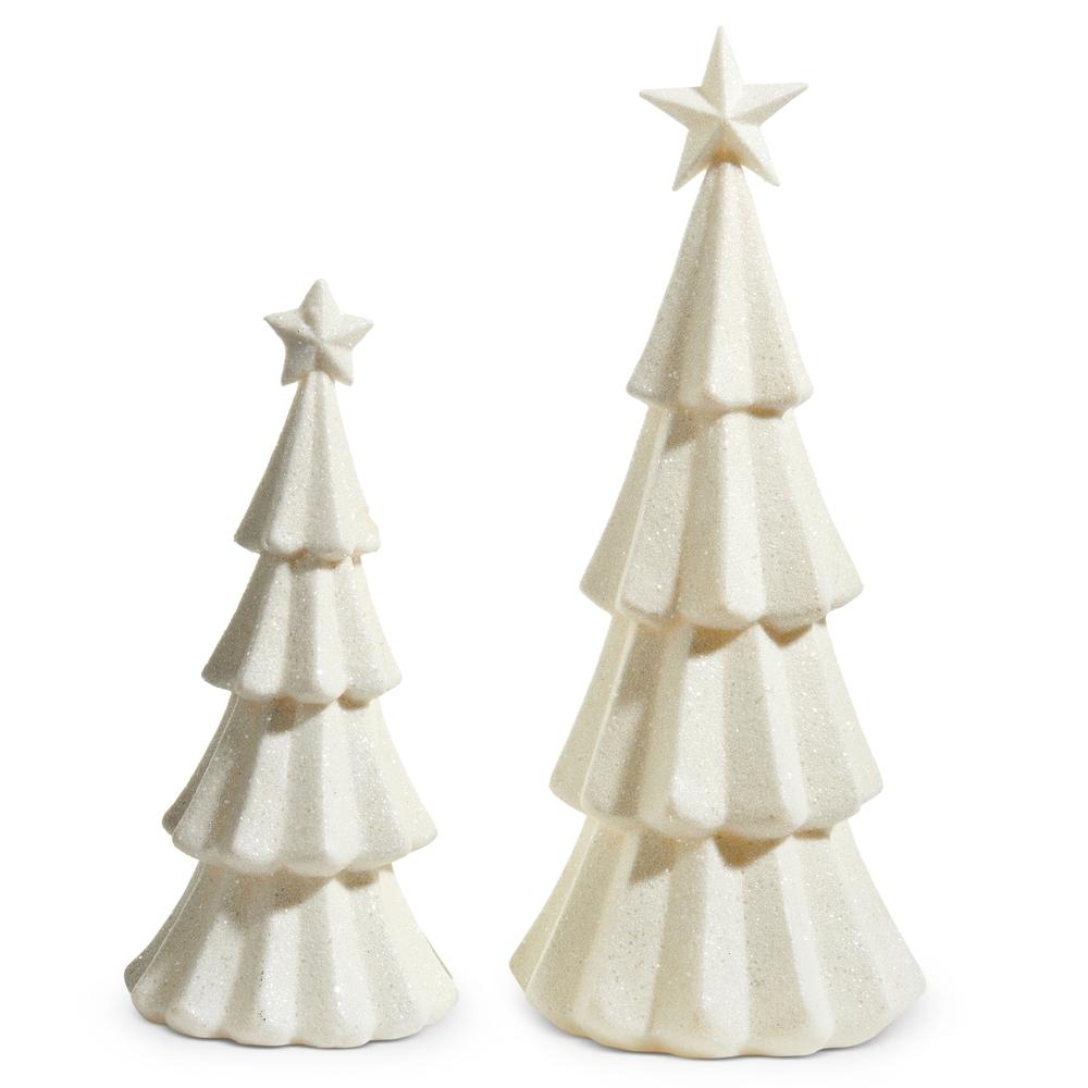 RAZ Imports *SB* 15.5" White Glitter Trees