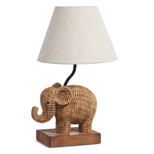 RAZ Imports *SB* 15.5" Woven Elephant Lamp with Shade
