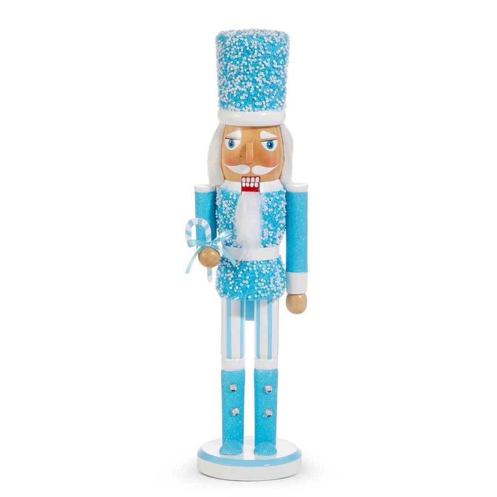 RAZ Imports *SB* 15.75" Blue Glittered Nutcracker