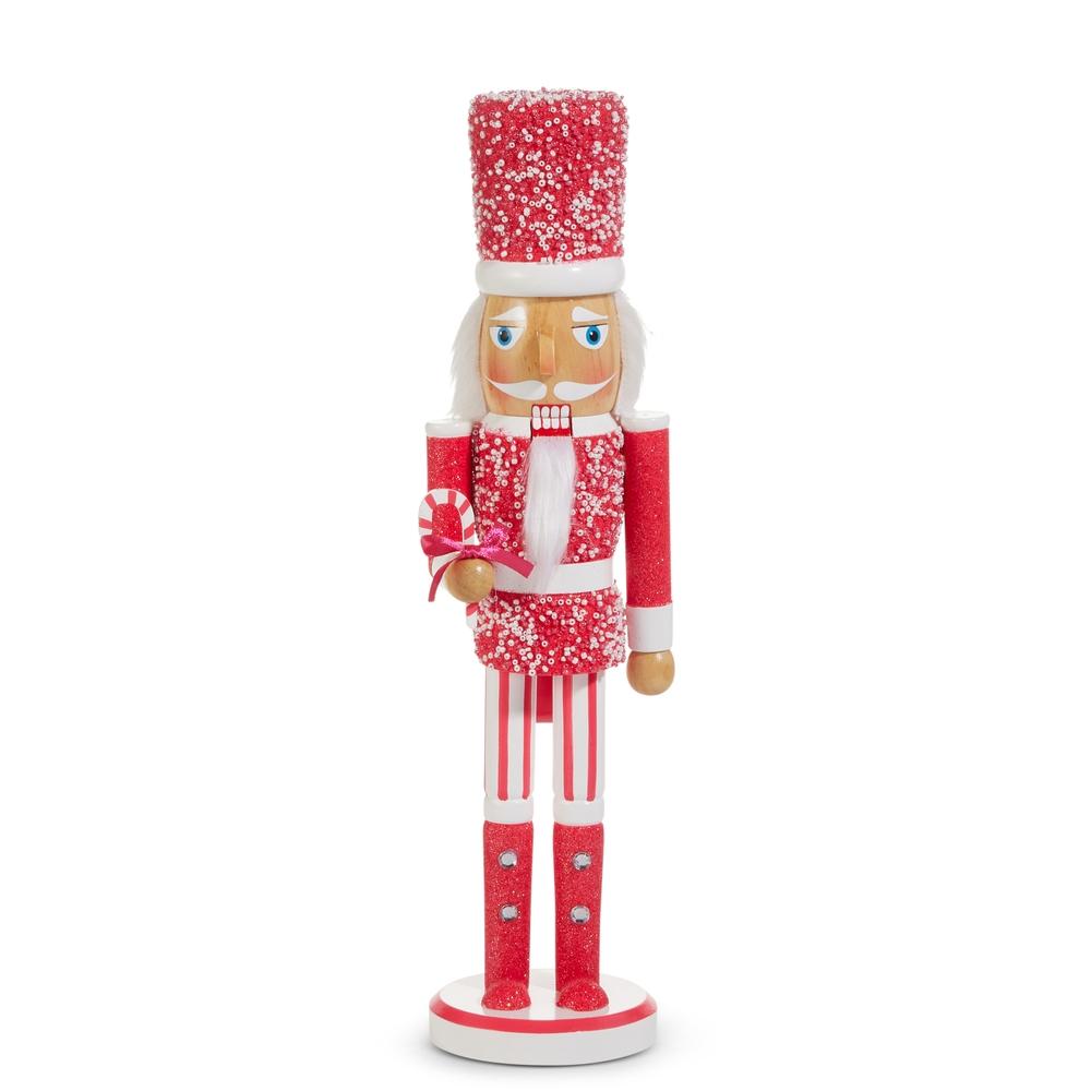 RAZ Imports *SB* 15.75" Pink Glittered Nutcracker