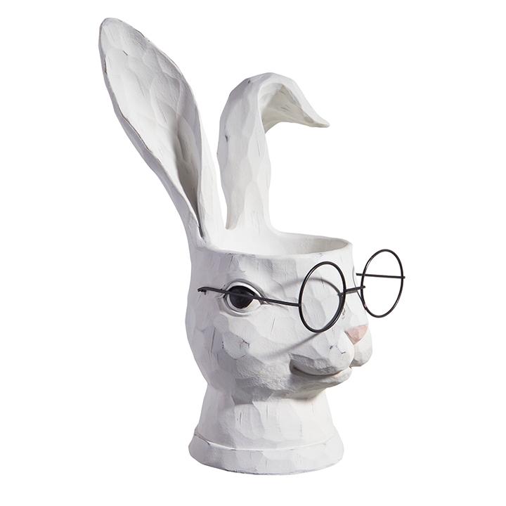 RAZ Imports *SB* 15.75" Rabbit with Glasses Planter