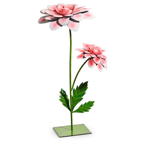 RAZ Imports *SB* 15" Pink Dahlia Metal Decor