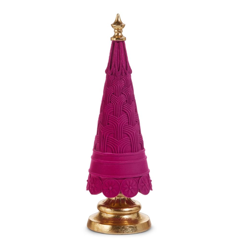 RAZ Imports *SB* 16.5" Fuchsia Flocked Tree