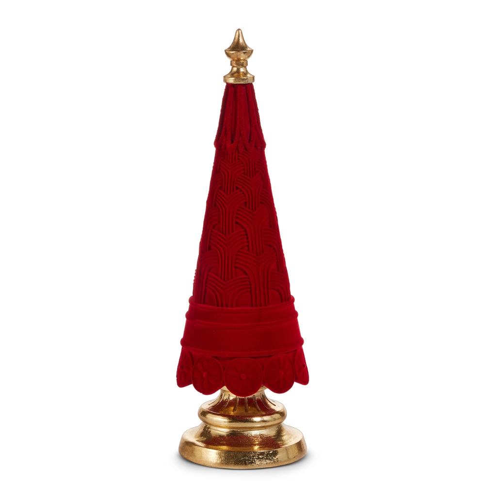 RAZ Imports *SB* 16.5" Red Flocked Tree