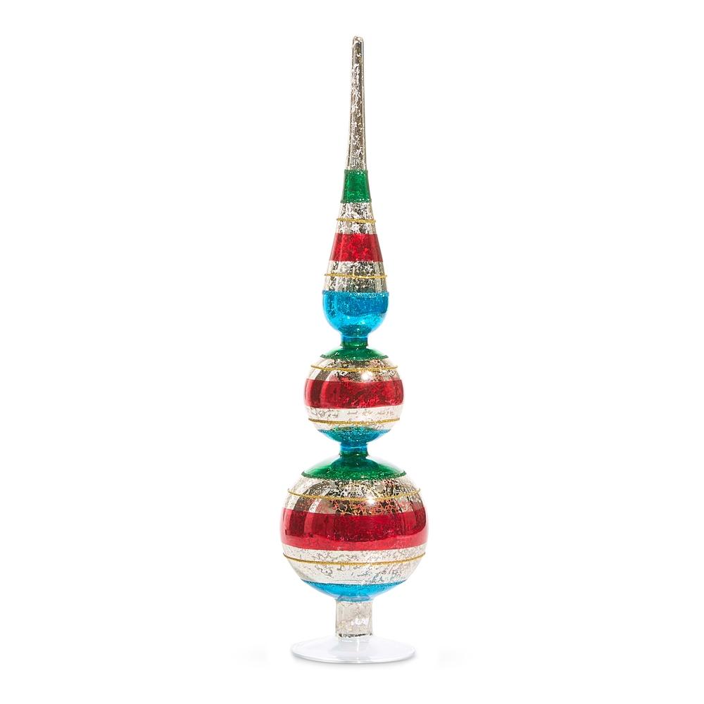 RAZ Imports *SB* 16.5" Red Green Vintage Finial
