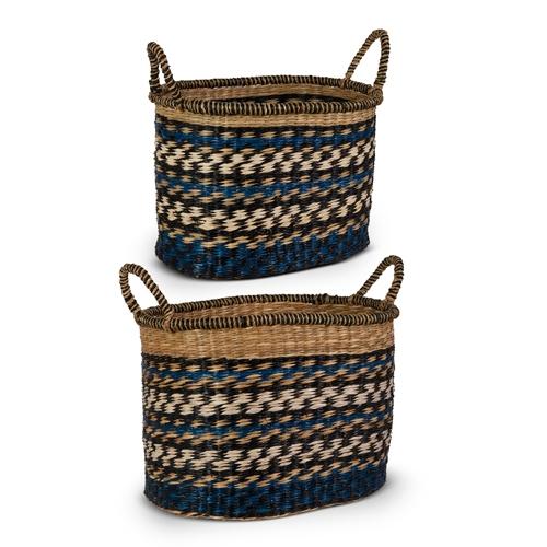RAZ Imports *SB* 16" Blue Woven Baskets