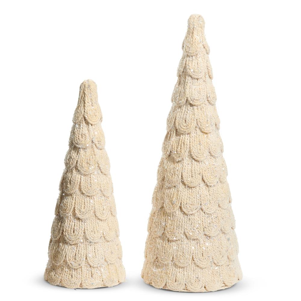 RAZ Imports *SB* 16" Frosted Rope Cone Trees