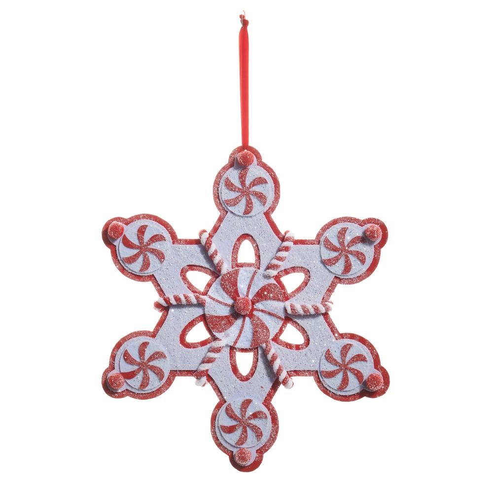 RAZ Imports *SB* 16" Peppermint Snowflake Ornament