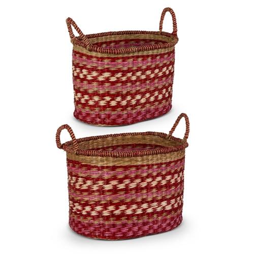 RAZ Imports *SB* 16" Red Woven Baskets
