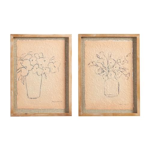 RAZ Imports *SB* 16" Vase Sketch Framed Wall Art