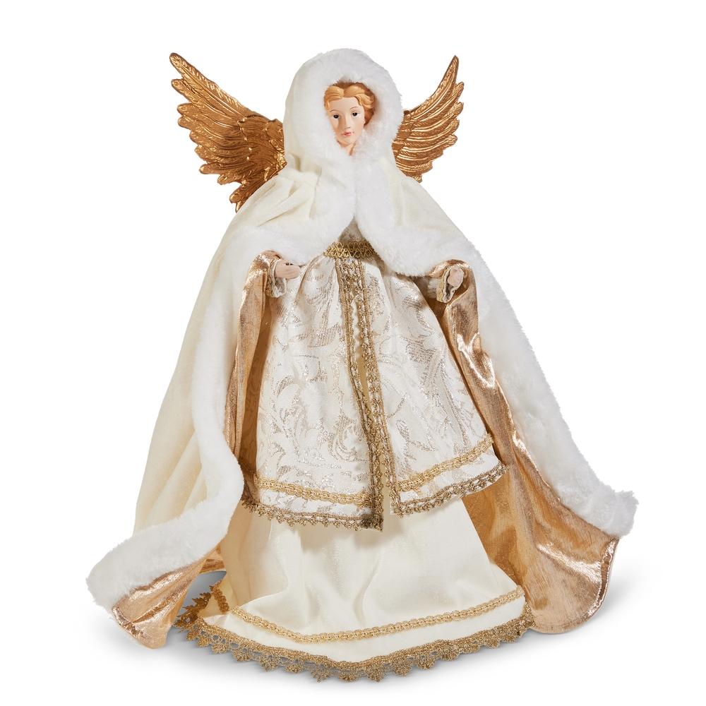 RAZ Imports *SB* 16" White and Gold Angel Tree Topper