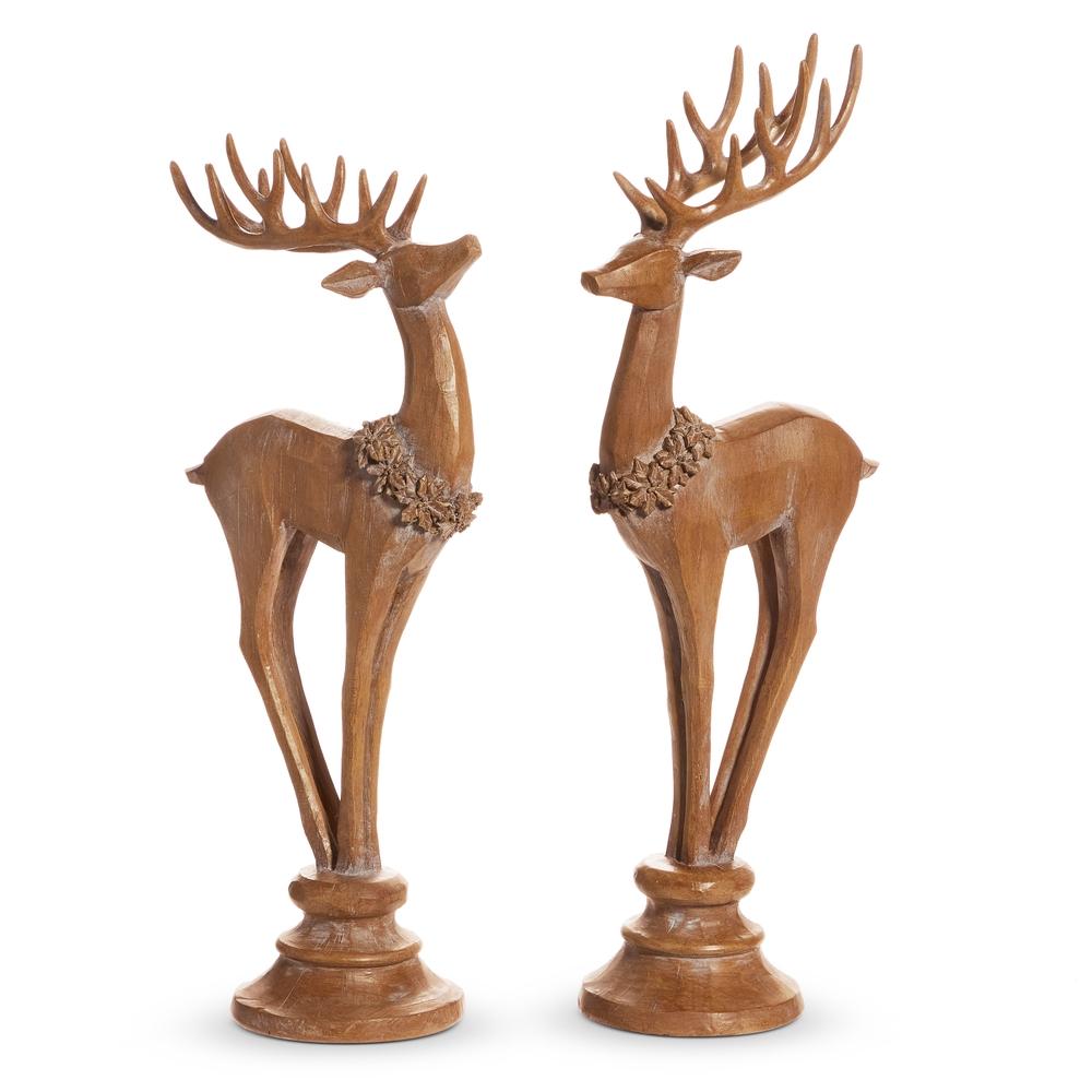 RAZ Imports *SB* 17" Wood Look Reindeer on Stand