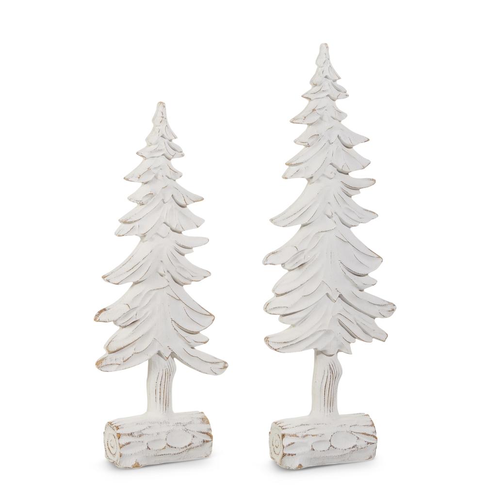 RAZ Imports *SB* 18.25" White Carved Trees