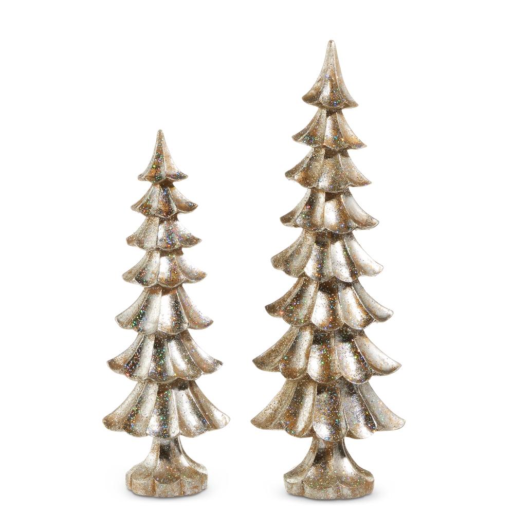 RAZ Imports *SB* 18" Distressed Pewter Finish Trees