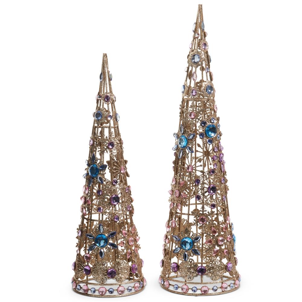 RAZ Imports *SB* 18" Pastel Mix Brooch Cone Trees