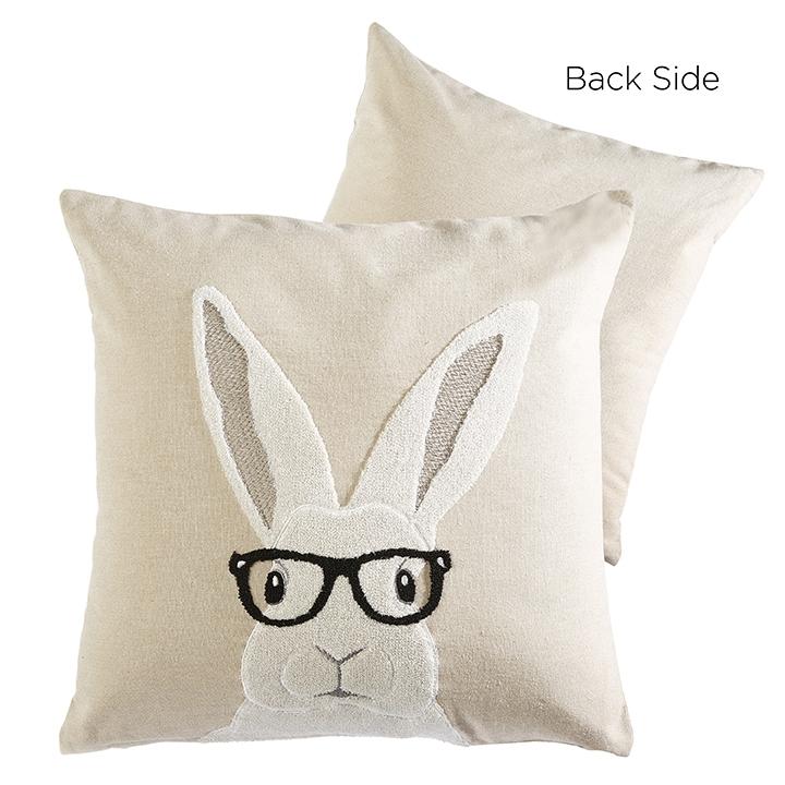 RAZ Imports *SB* 18" Rabbit with Glasses Pillow