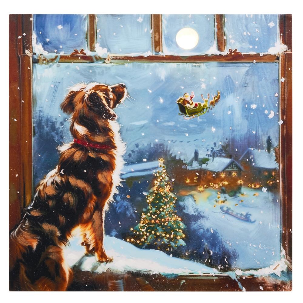 RAZ Imports *SB* 18" Waiting for Santa Lighted Print