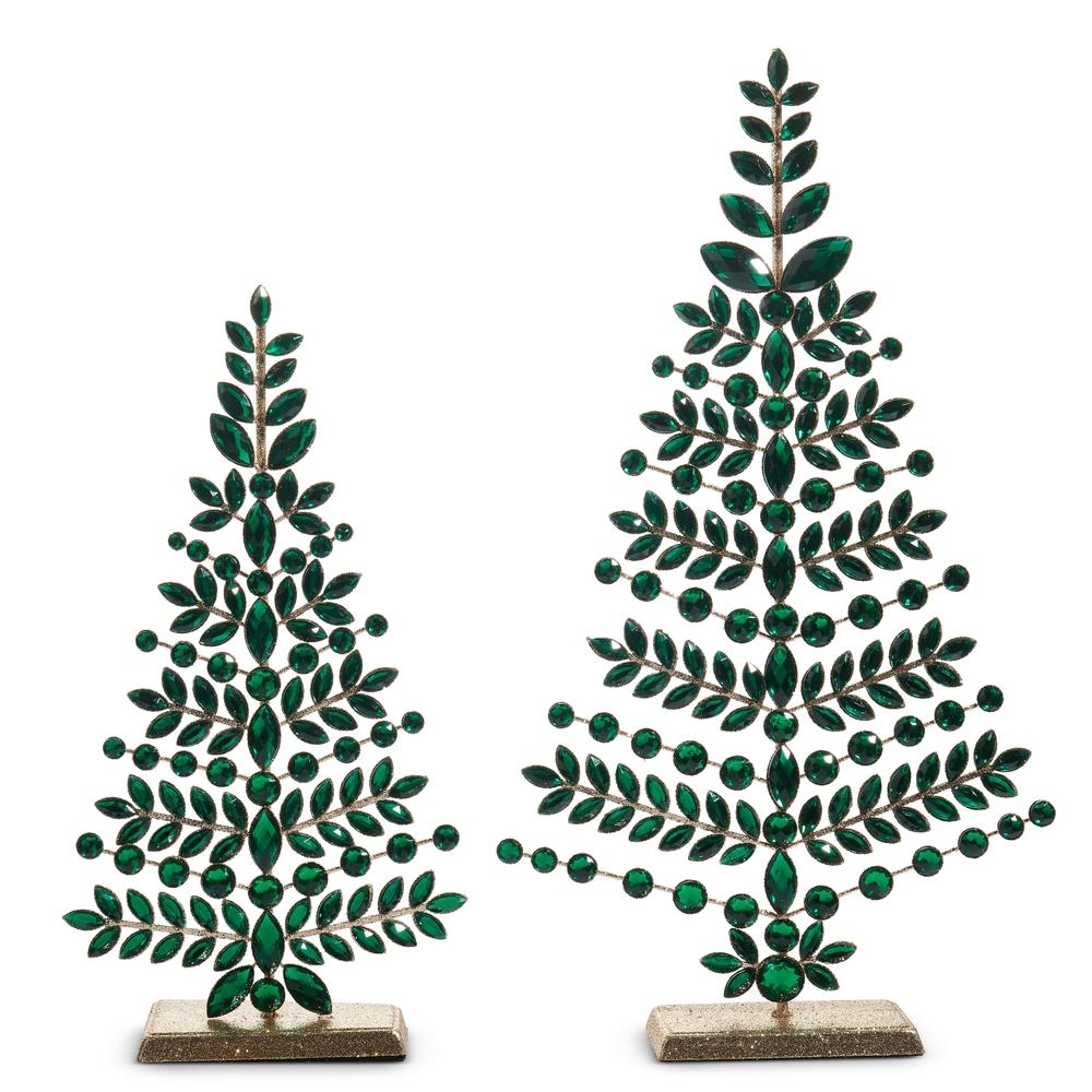 RAZ Imports *SB* 19" Green Jeweled Christmas Trees
