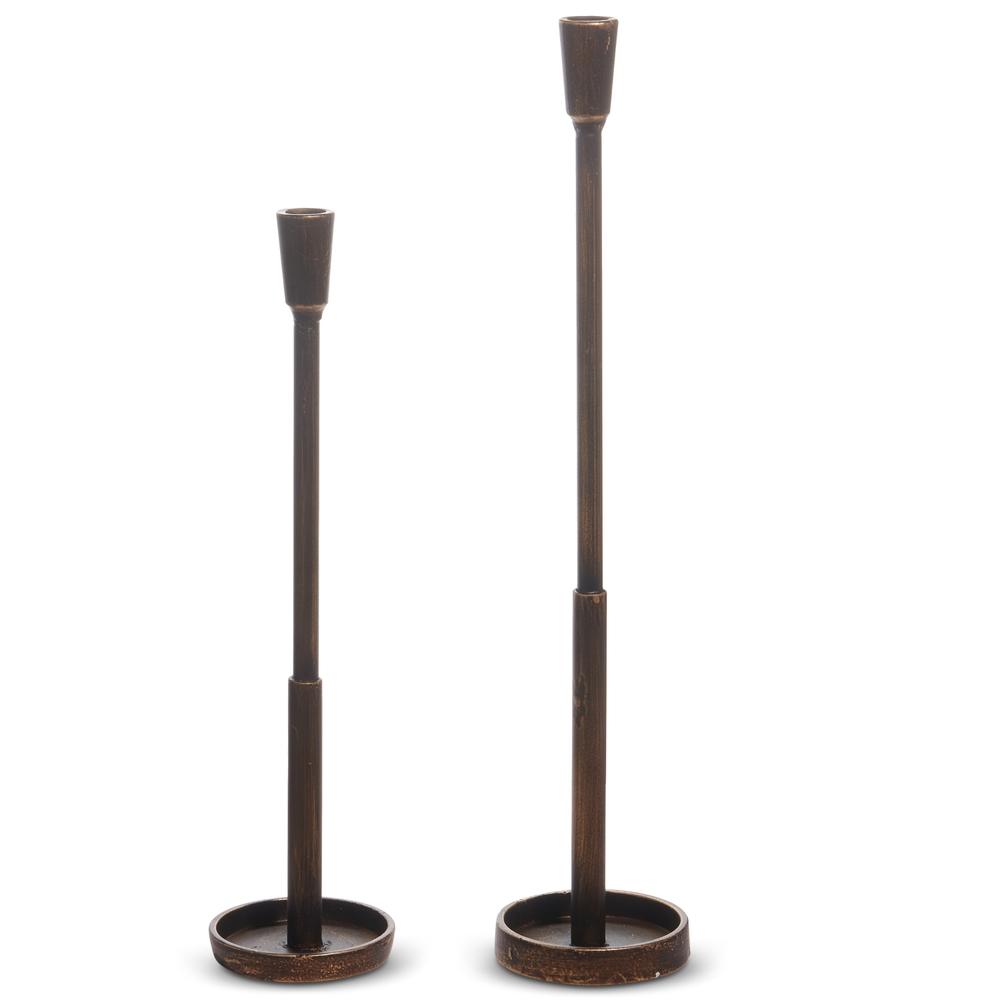 RAZ Imports *SB* 20.5" Antique Gold Candlesticks