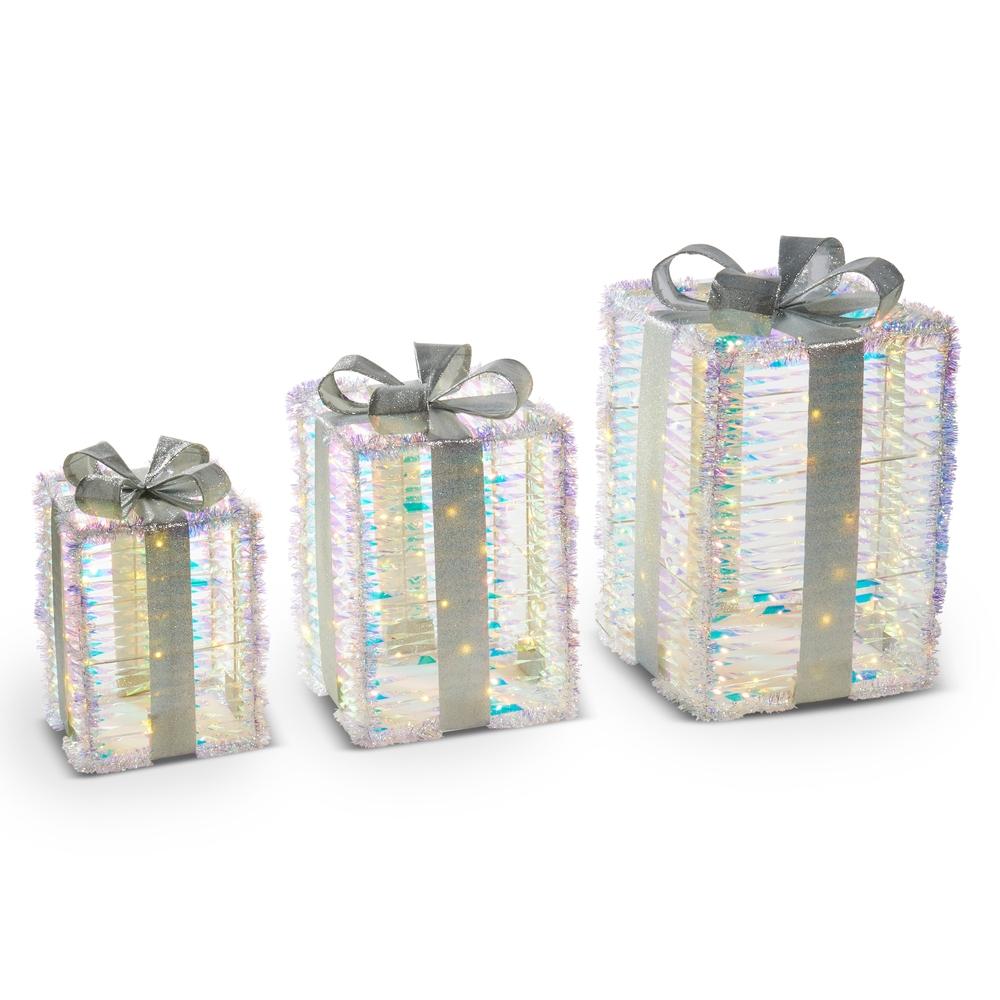 RAZ Imports *SB* 20.5" Lighted Silver Presents