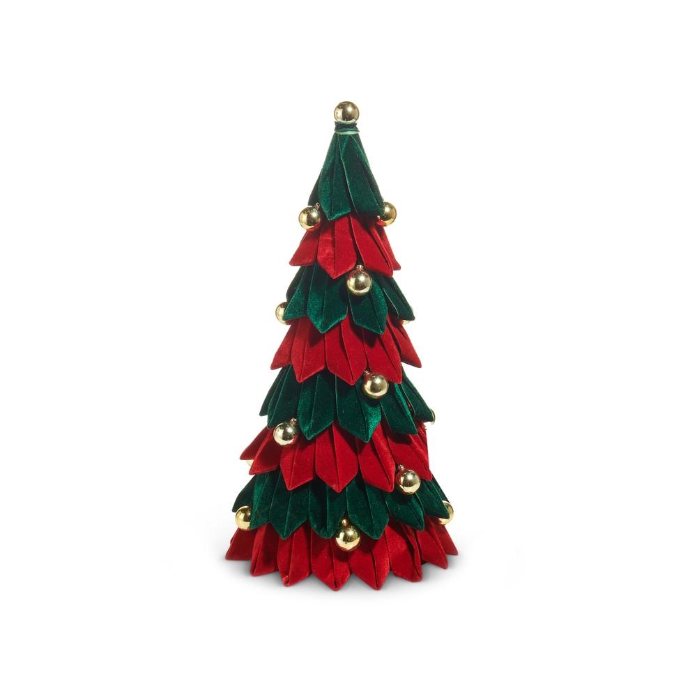 RAZ Imports *SB* 20.5" Red and Green Velvet Tree