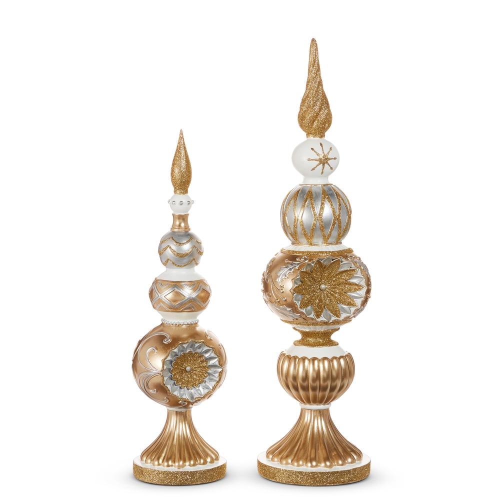 RAZ Imports *SB* 20" Gold and Silver Vintage Finials