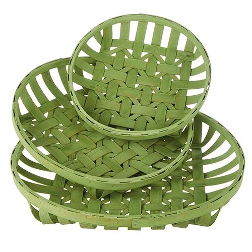 RAZ Imports *SB* 22.5" Green Round Tobacco Baskets