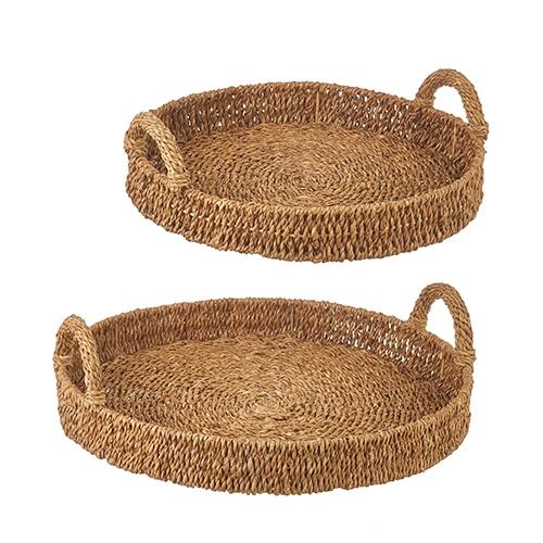 RAZ Imports *SB* 22" Seagrass Handled Trays