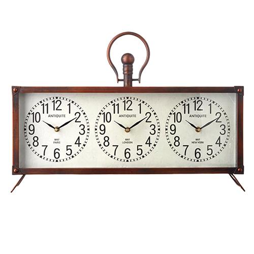 RAZ Imports *SB* 22" Triple Time Zone Clock