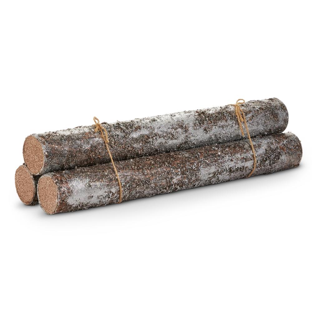RAZ Imports *SB* 23.75" Glittered Log Bundle