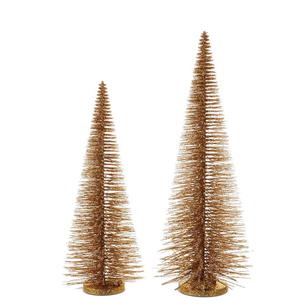 RAZ Imports *SB* 24.5" Gold Bottle Brush Trees