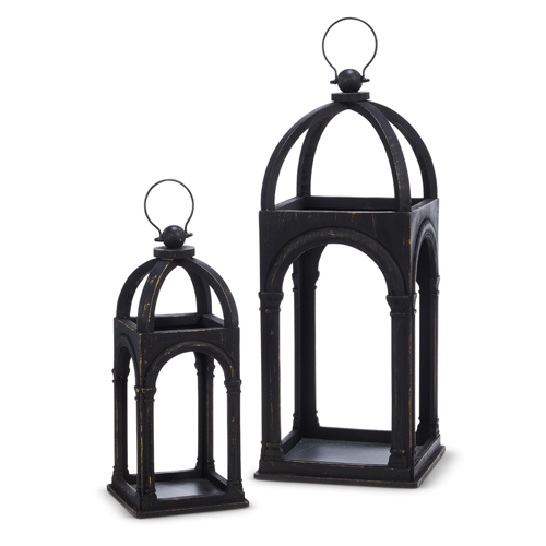 RAZ Imports *SB* 24" Black Arch Lanterns