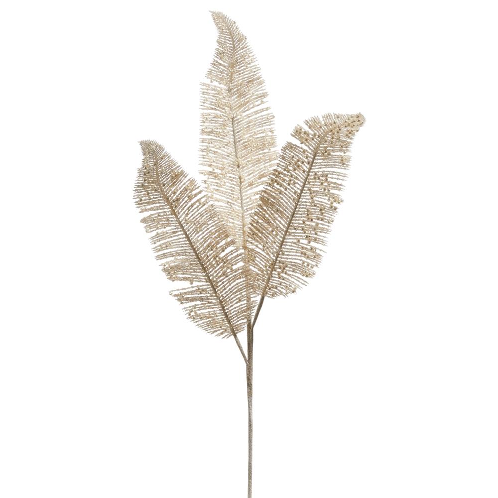 RAZ Imports *SB* 24" Glittered Pearl Fern Spray
